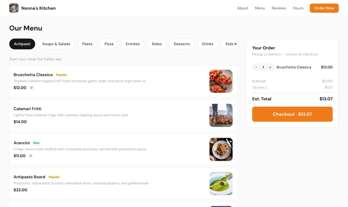 S4VOR Online Ordering