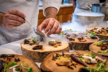 restaurant prepping food